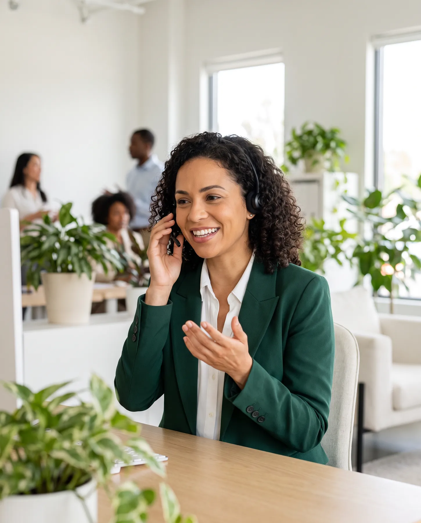 Atendente de concierge em saúde orientando beneficiário